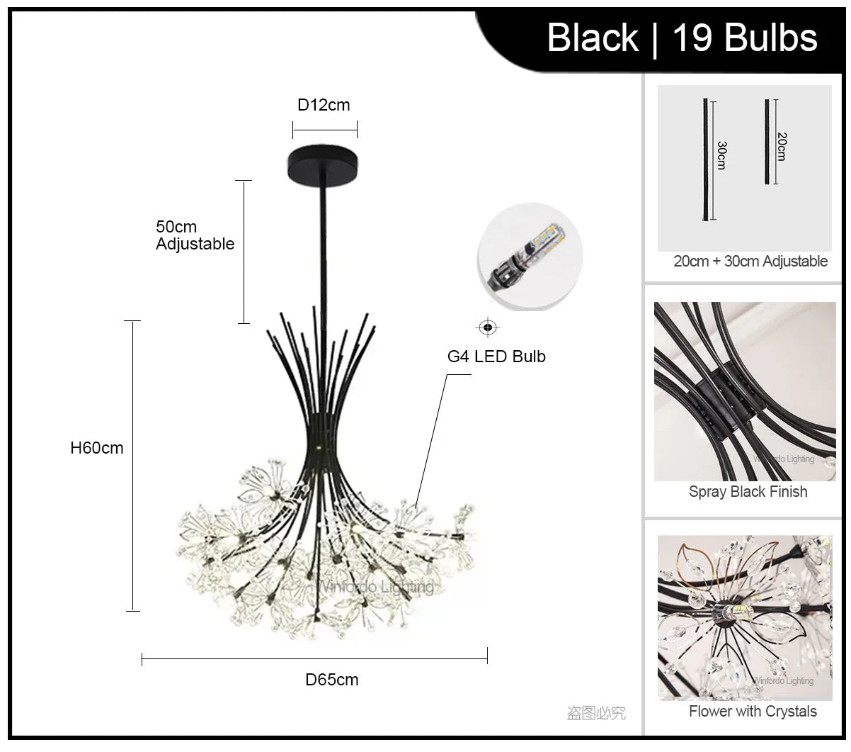 lustre moderne en cristal avec 	 led luminaria lampadario