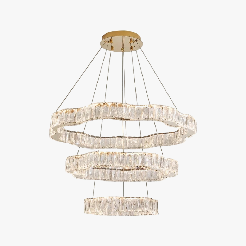 lustre moderne en cristal avec éclairage led design élégant
