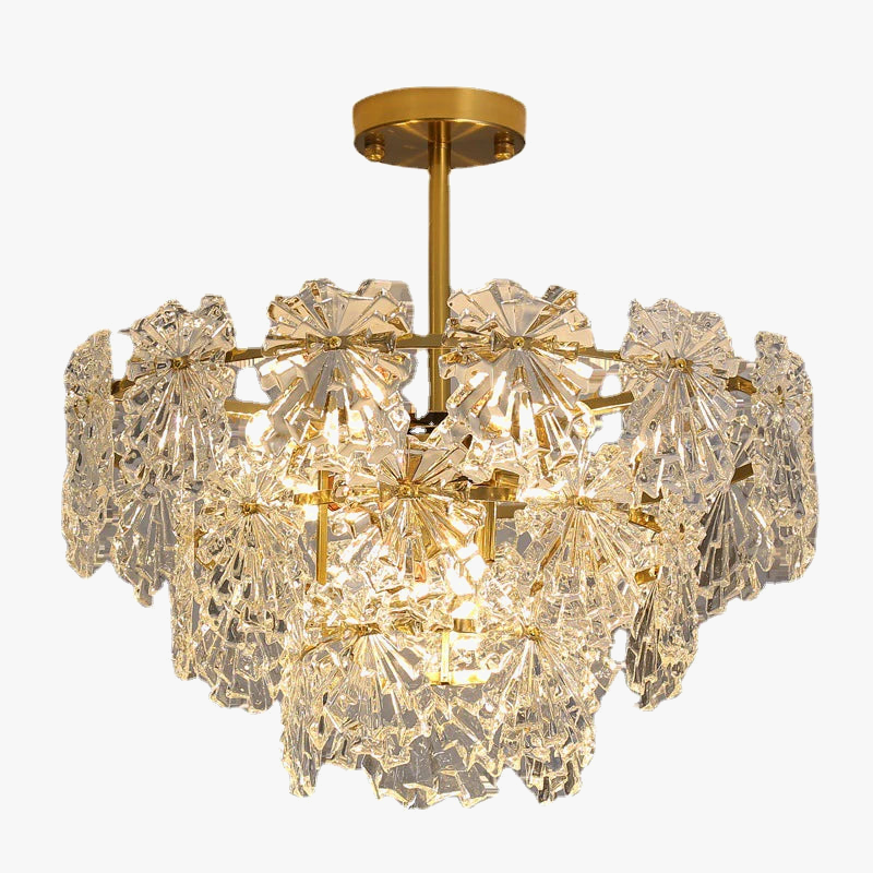 lustre moderne en cristal avec fleurs luminaire suspendu