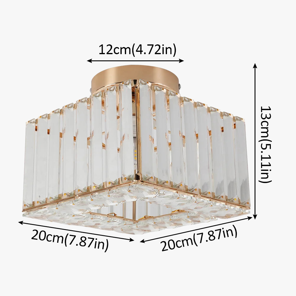 Plafonnier moderne en cristal avec led