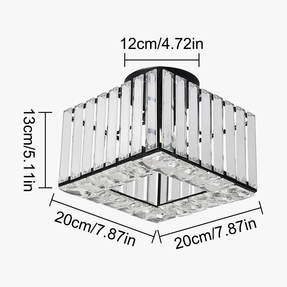 Plafonnier moderne en cristal avec led