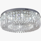 lustre moderne en cristal chrome rond nordique led suspendu
