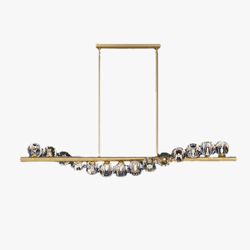 lustre moderne en cristal cuivre avec éclairage réglable