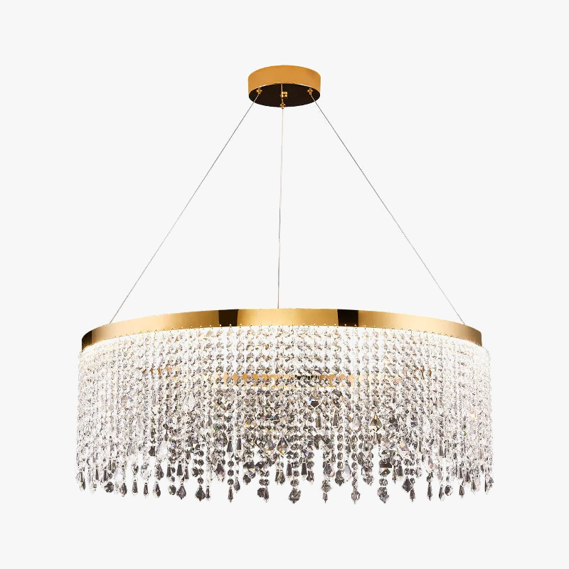 lustre moderne en cristal design circulaire éclairage de luxe suspendu