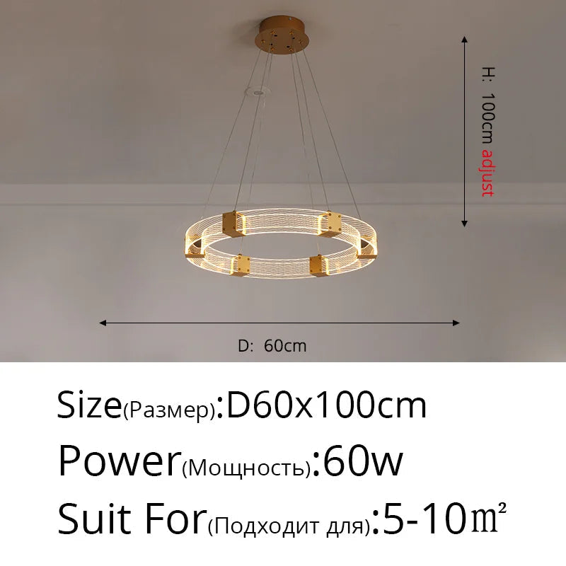 lustre moderne en cristal design nordique pour décoration intérieure