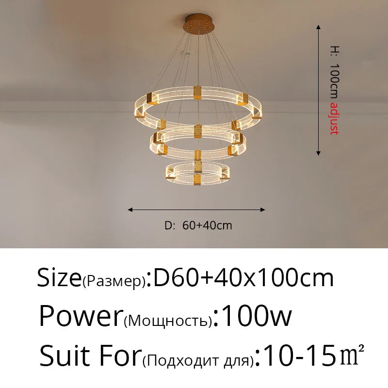 lustre moderne en cristal design nordique pour décoration intérieure