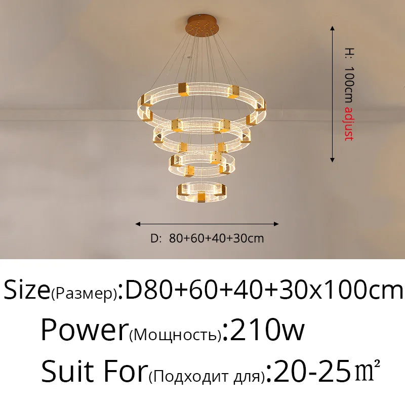 lustre moderne en cristal design nordique pour décoration intérieure