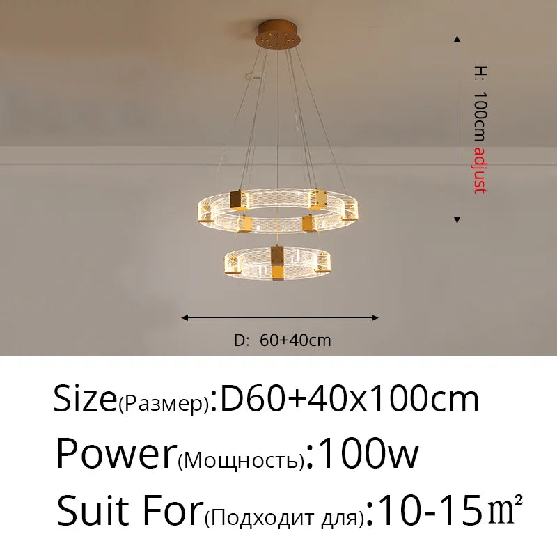 lustre moderne en cristal design nordique pour décoration intérieure