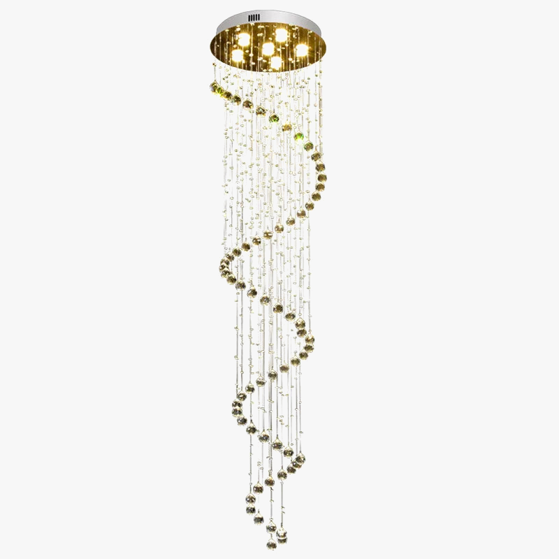 lustre moderne en cristal design spiralé pour éclairage décoratif