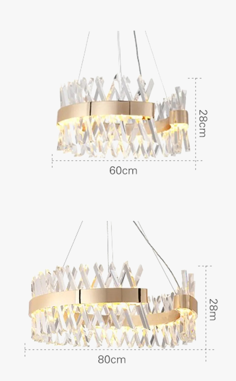 lustre moderne en cristal doré éclairage led design élégant