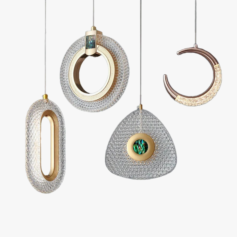 lustre moderne en cristal géométrique pour décoration intérieure