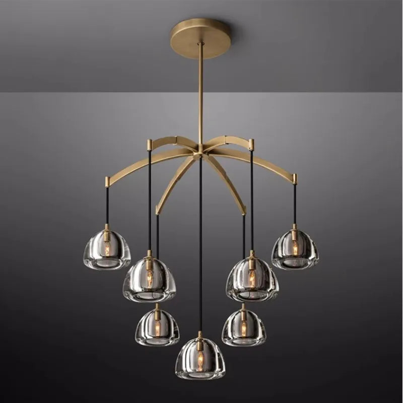 lustre moderne en cristal géométrique pour intérieur luxueux