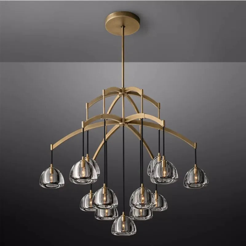 lustre moderne en cristal géométrique pour intérieur luxueux