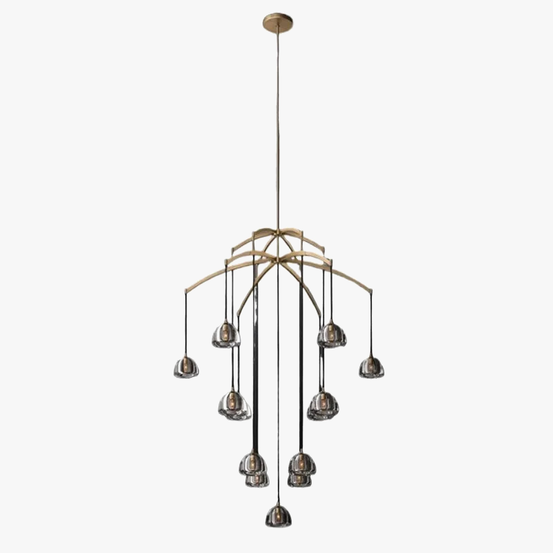 lustre moderne en cristal géométrique pour intérieur luxueux
