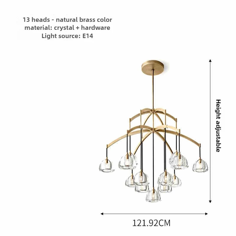 lustre moderne en cristal géométrique pour intérieur luxueux