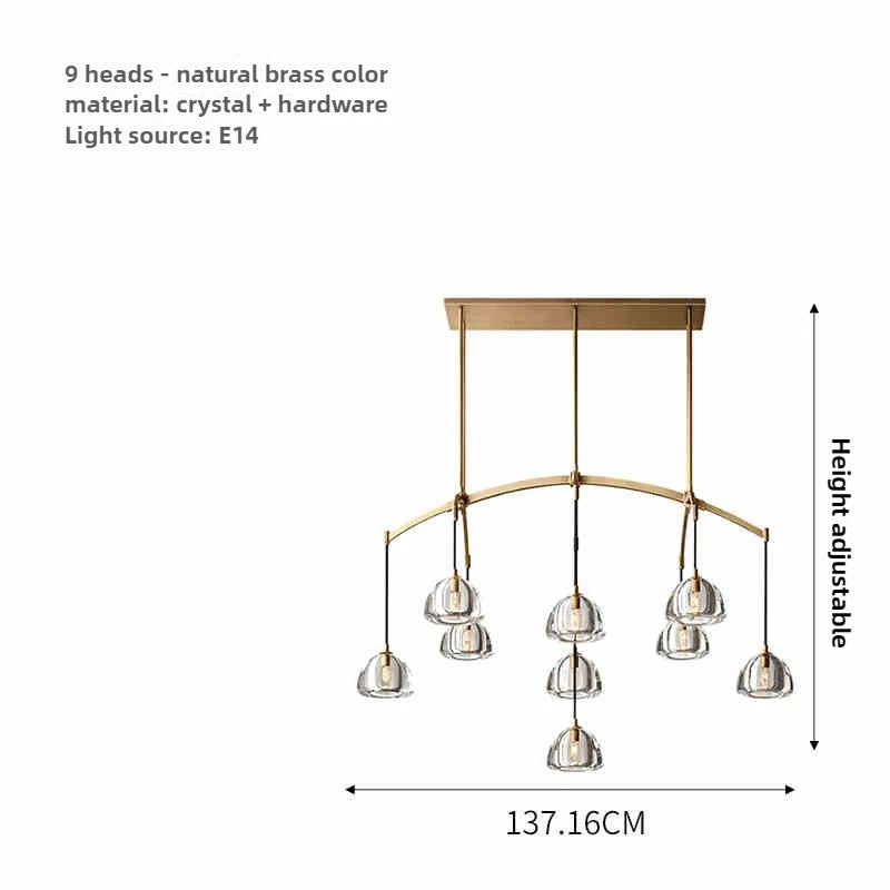 lustre moderne en cristal géométrique pour intérieur luxueux