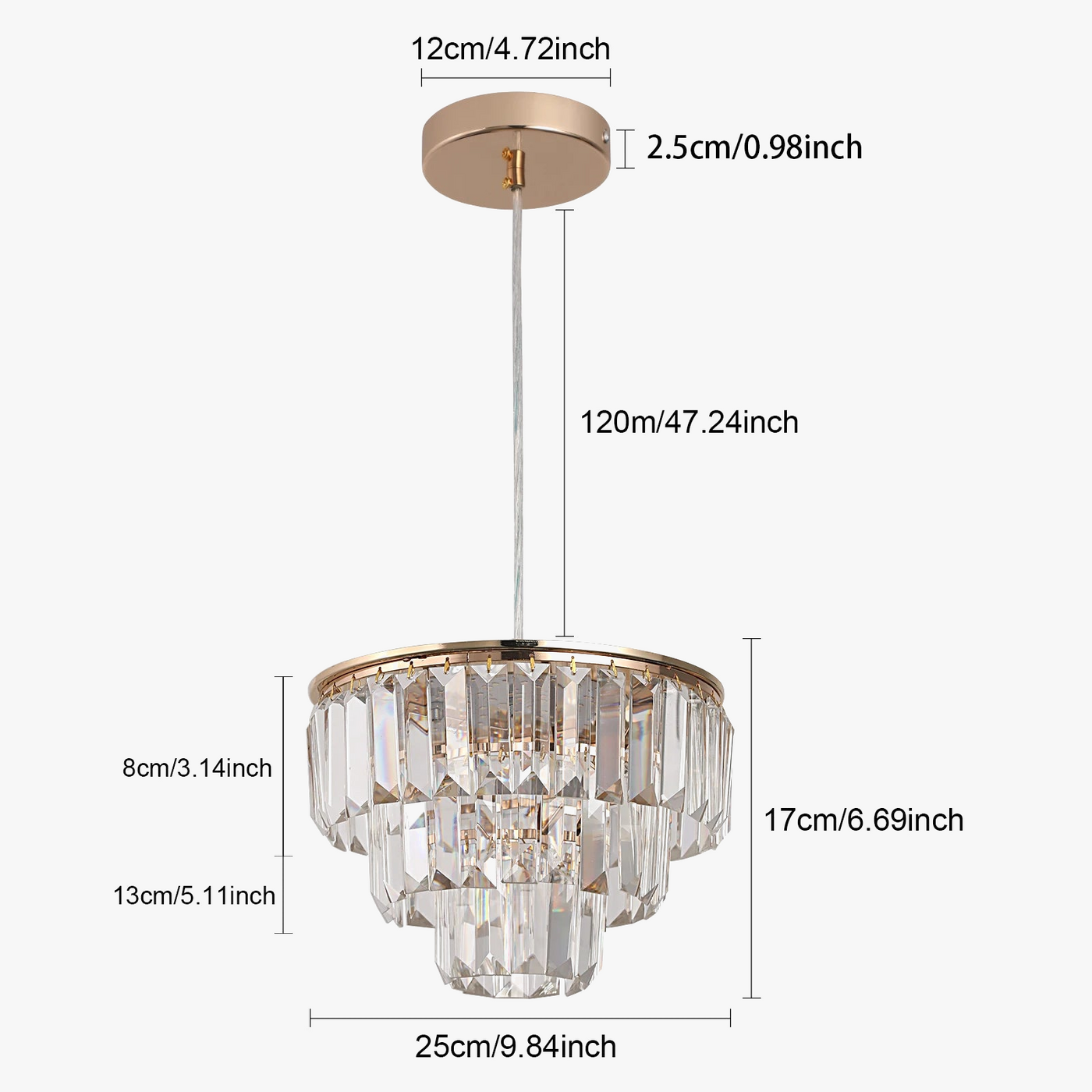 lustre moderne en cristal k9 avec lumière led suspendue