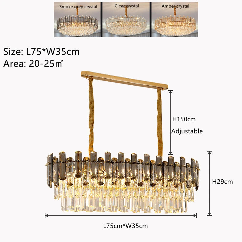 lustre moderne en cristal k9 pour éclairage intérieur