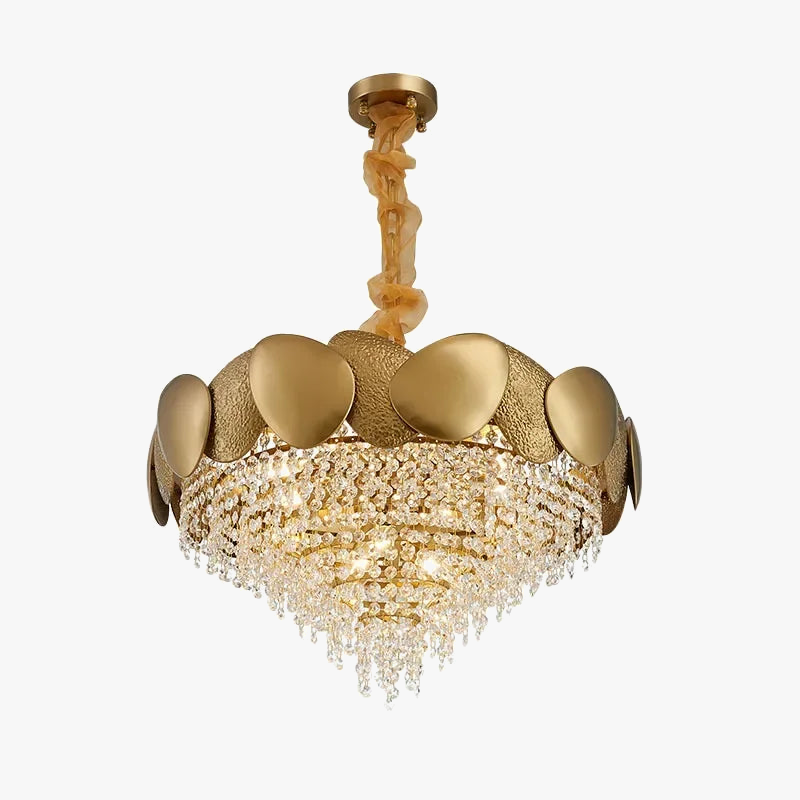 lustre moderne en cristal pampilles et acier inoxydable