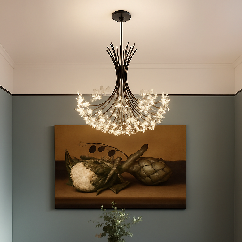 lustre moderne en cristal pissenlit éclairage design intérieur décoratif