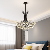 Lustre moderne en cristal pissenlit éclairage design intérieur décoratif