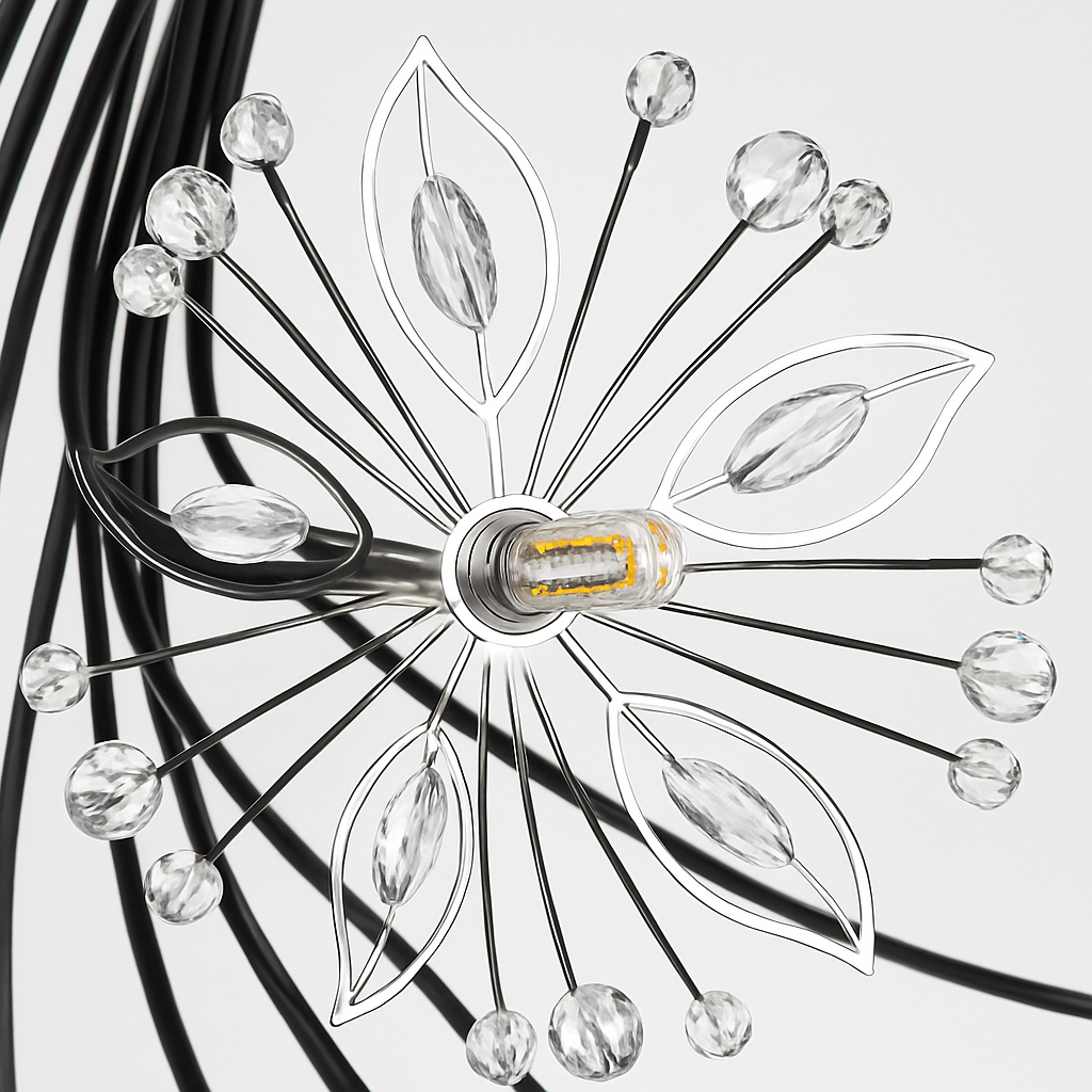 lustre moderne en cristal pissenlit éclairage design intérieur décoratif