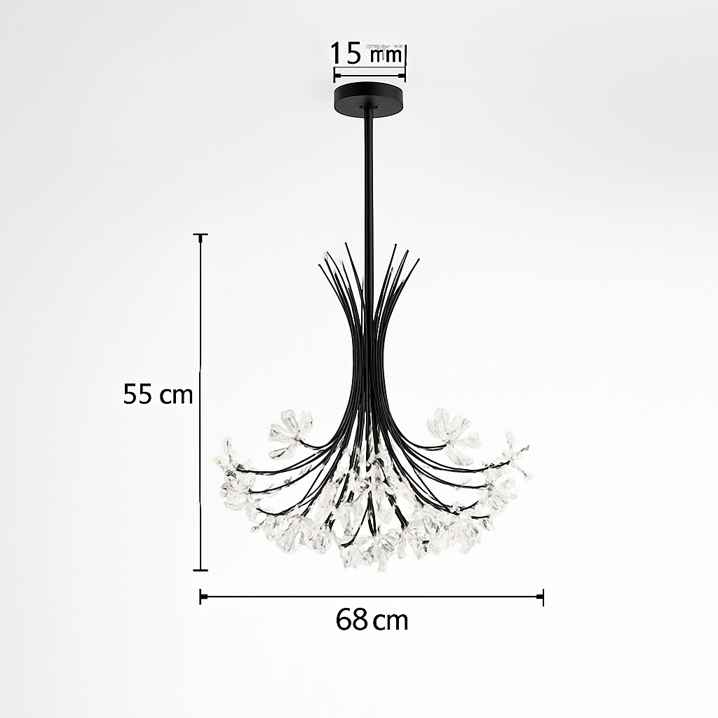 lustre moderne en cristal pissenlit éclairage design intérieur décoratif