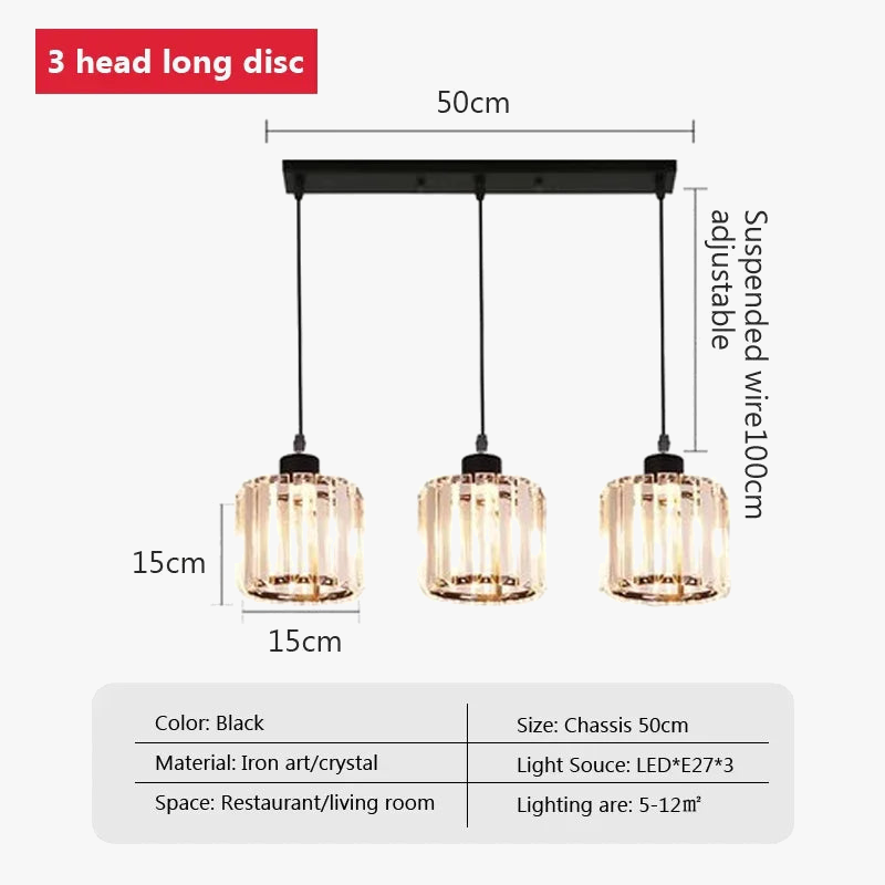 lustre moderne en cristal pour éclairage décoratif élégant