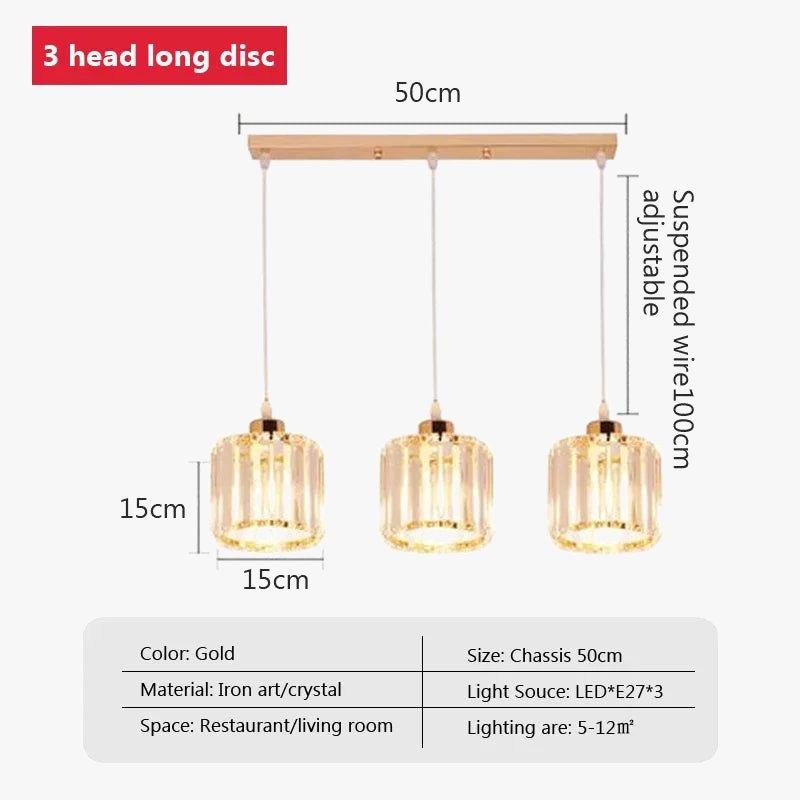 lustre moderne en cristal pour éclairage décoratif élégant