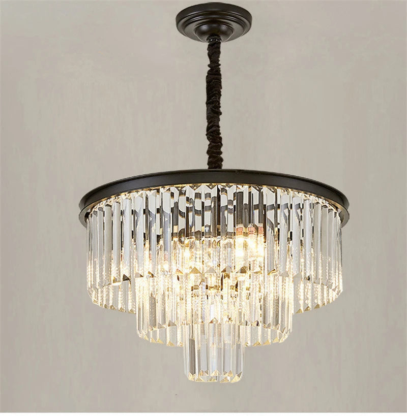 lustre moderne en cristal pour décoration intérieure élégante