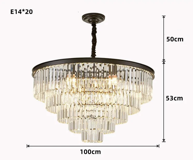 lustre moderne en cristal pour décoration intérieure élégante