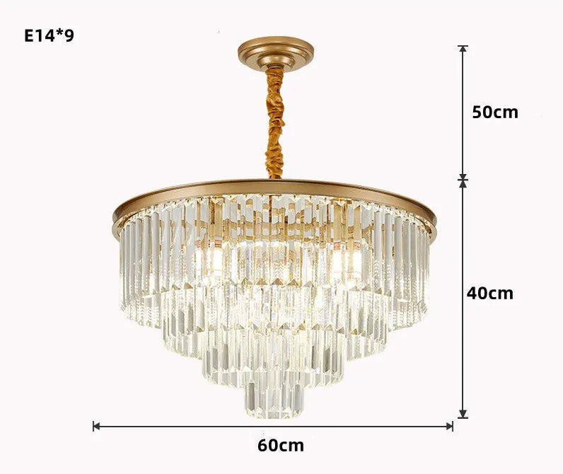 lustre moderne en cristal pour décoration intérieure élégante