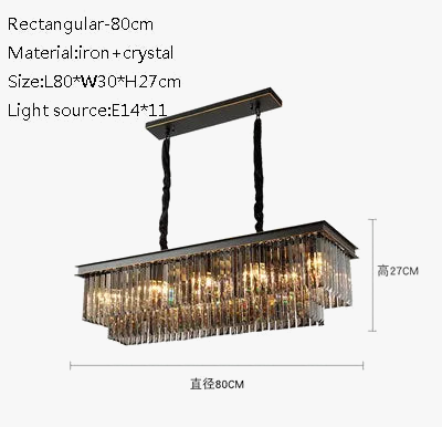 lustre moderne en cristal pour restaurant et bar élégant