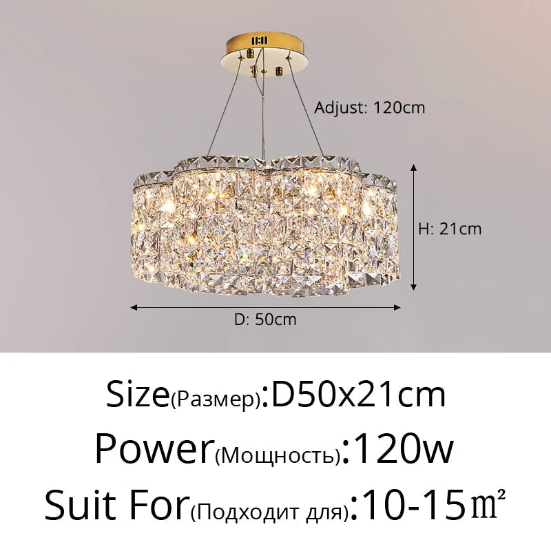 lustre moderne en cristal pour un éclairage élégant intérieur