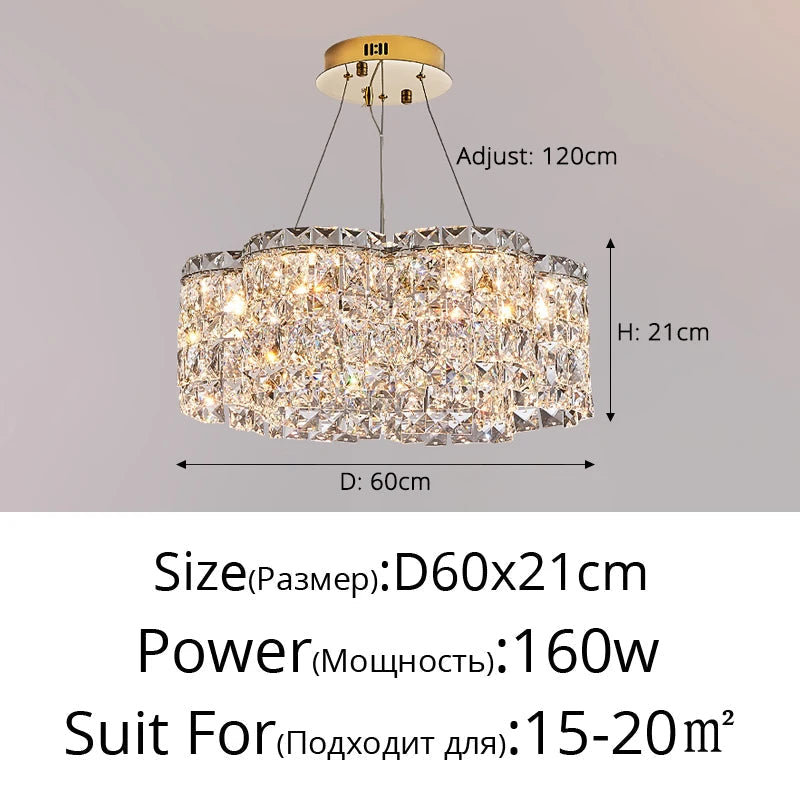 lustre moderne en cristal pour un éclairage élégant intérieur