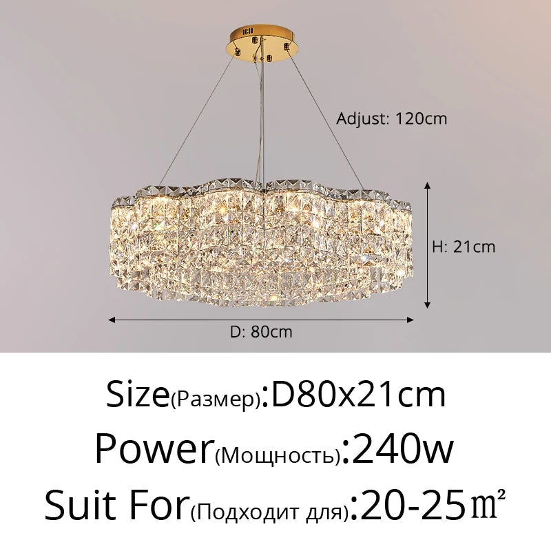 lustre moderne en cristal pour un éclairage élégant intérieur
