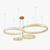 lustre moderne en cristal rond à led avec intensité variable
