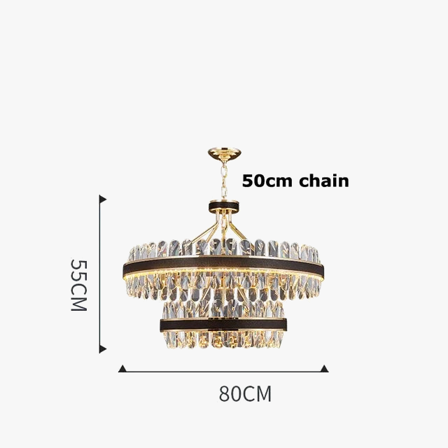 lustre moderne en cristaux éclairage rond à led