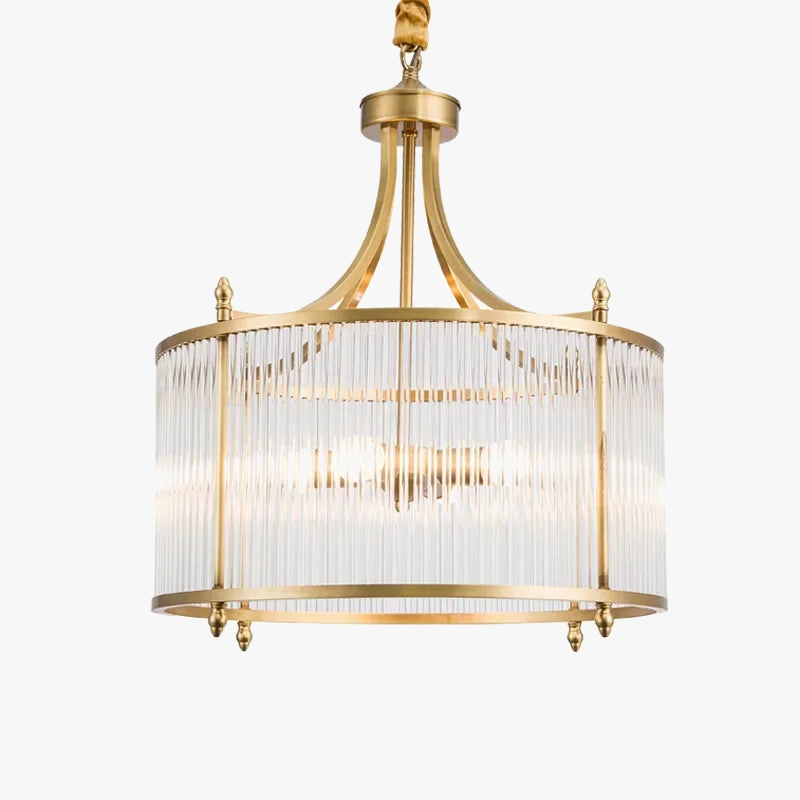 lustre moderne en cuivre avec tubes de verre led