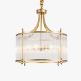lustre moderne en cuivre avec tubes de verre led
