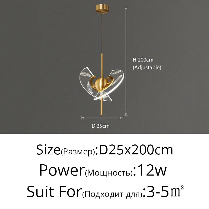 lustre moderne en cuivre pour décoration créative intérieur élégant