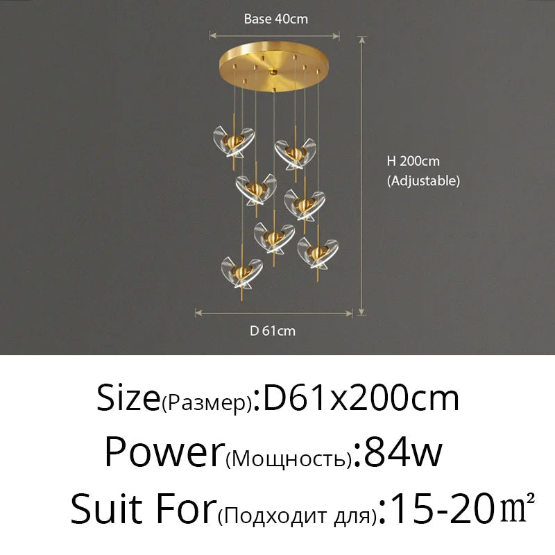 lustre moderne en cuivre pour décoration créative intérieur élégant