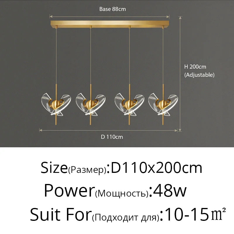 lustre moderne en cuivre pour décoration créative intérieur élégant