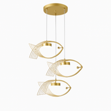 lustre moderne en fer forgé décoration poisson art nordique