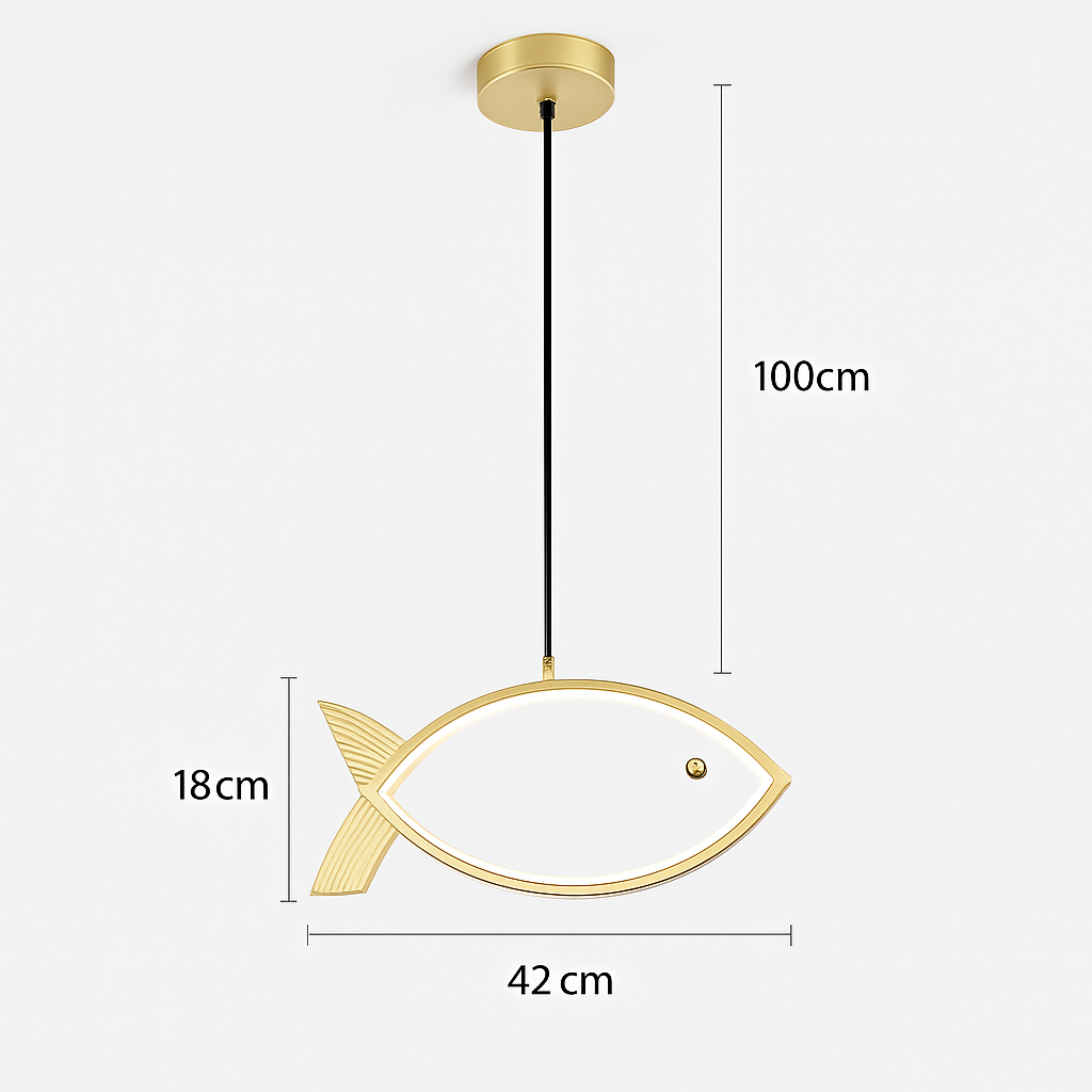 lustre moderne en fer forgé décoration poisson art nordique