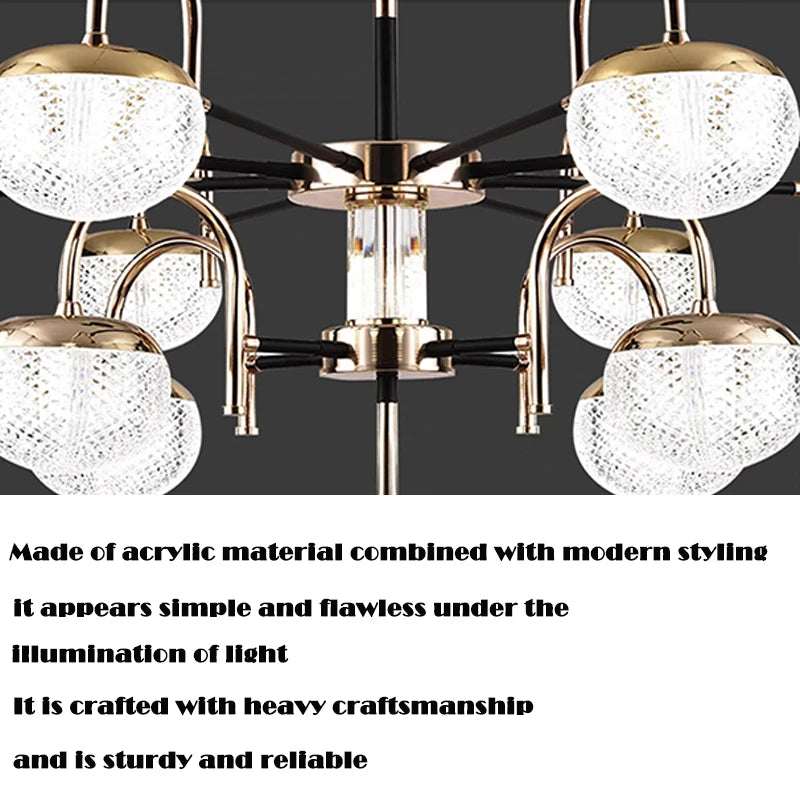 lustre moderne en fer forgé pour décoration intérieure