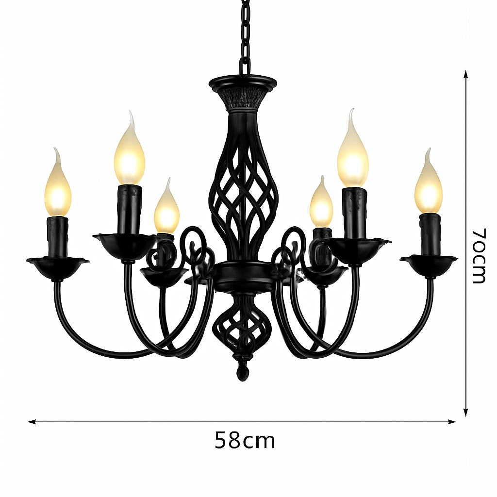 lustre moderne en fer forgé pour décoration intérieure élégante