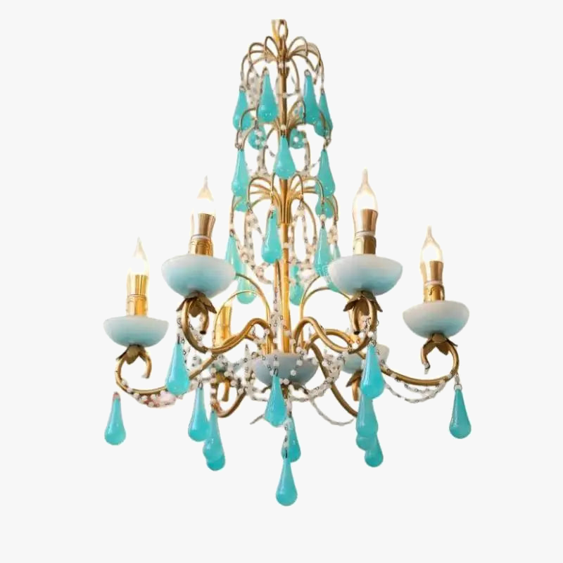 lustre moderne en goutte d'eau art déco en cristal et verre