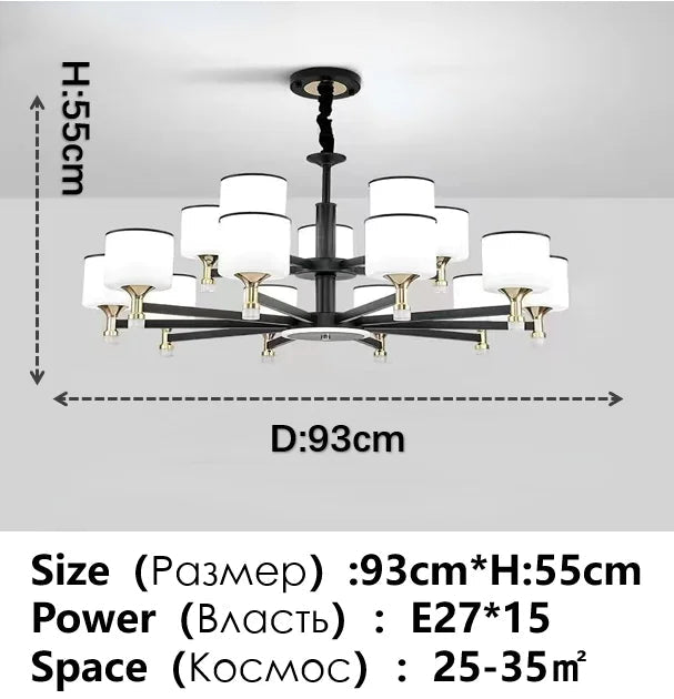 lustre moderne en led pour décoration intérieure élégante et luxueuse