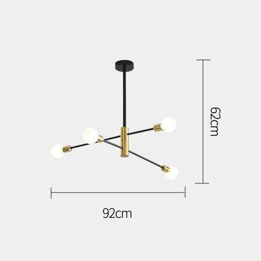 Lustre moderne en métal noir et doré style constellation Aries
